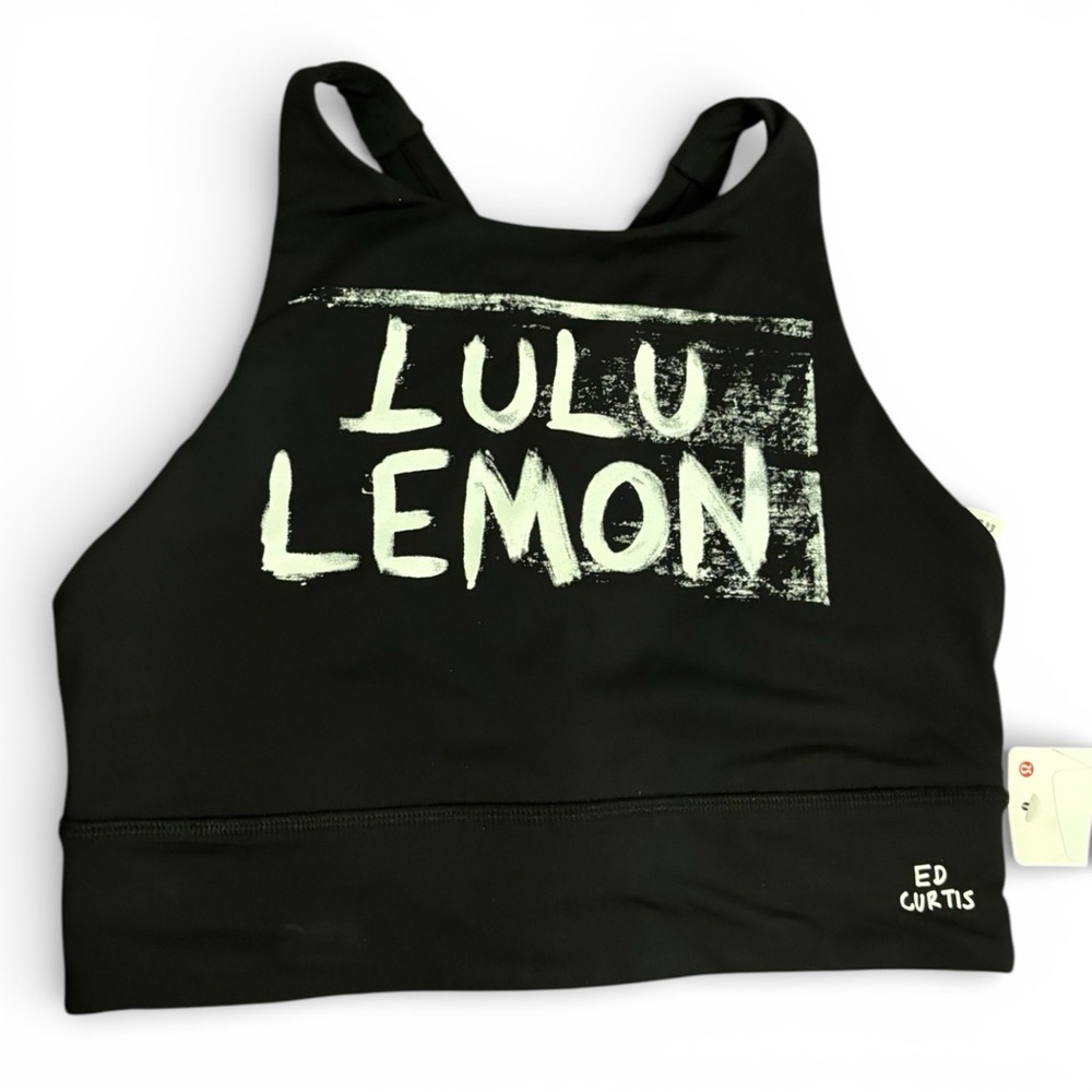Lululemon Energy High-Neck Graphic Longline Bra Ed Curtis NWT Size 6